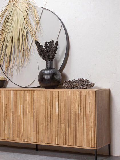 Westwing Aparador De Madera De Roble Con Frente Acanalado Avourio