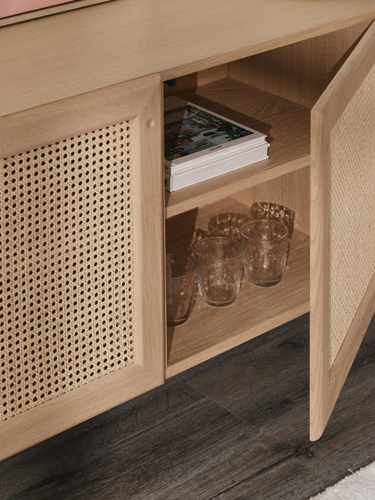 Westwing Aparador De Madera De Roble Con Tejido Vienés Jolie