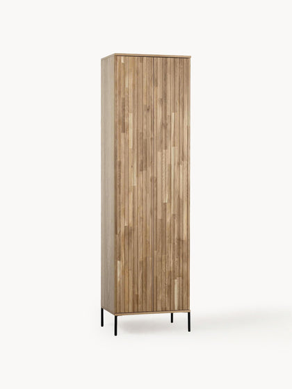 Westwing Armario de madera de roble con frente acanalado Avourio