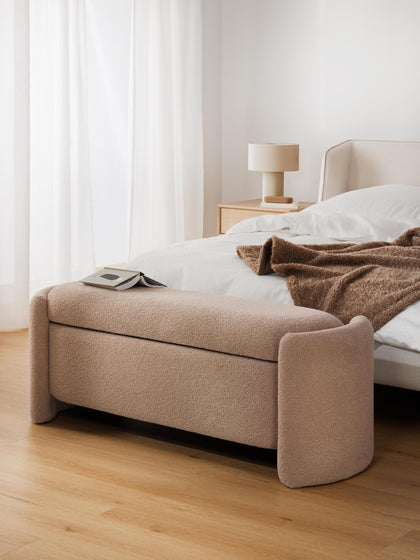 Westwing Banco De Borreguillo Con Espacio De Almacenamiento Benji