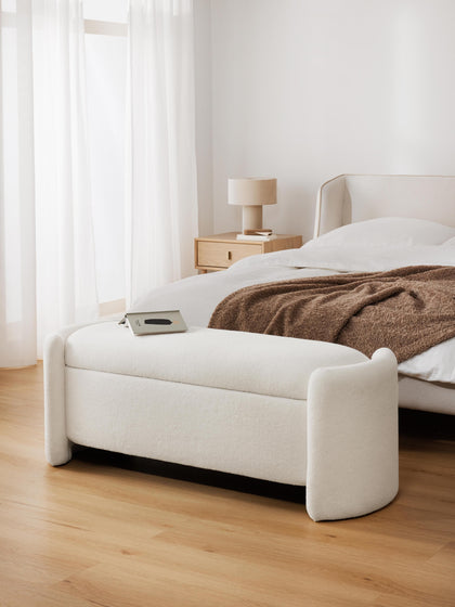 Westwing Banco De Borreguillo Con Espacio De Almacenamiento Benji