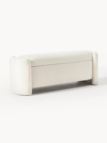 Westwing Banco de borreguillo con espacio de almacenamiento Benji