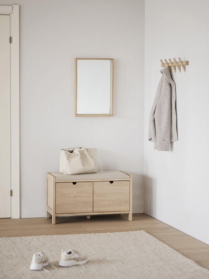 Westwing Banco De Madera De Roble Con Cajones Hillmond