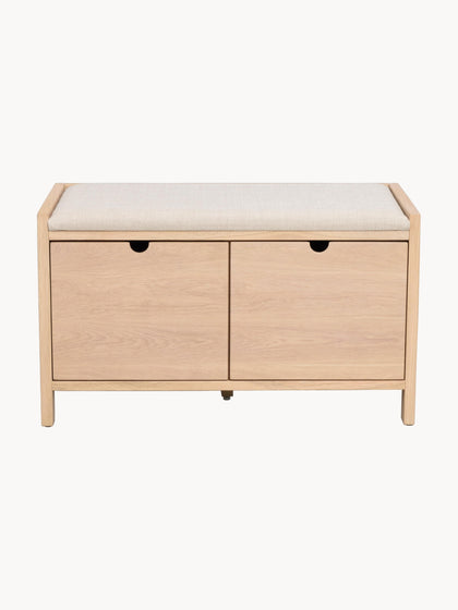 Westwing Banco De Madera De Roble Con Cajones Hillmond