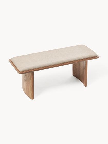 Westwing Banco De Madera De Roble Con Cojín De Asiento Chandler