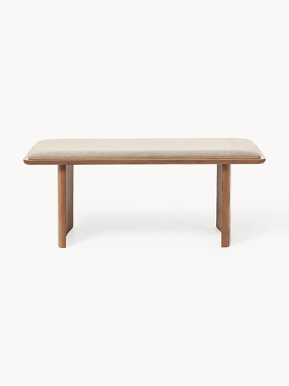 Westwing Banco De Madera De Roble Con Cojín De Asiento Chandler
