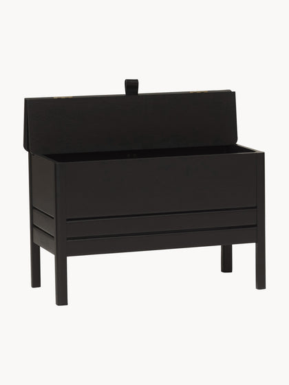 Westwing Banco De Madera De Roble Con Espacio De Almacenaje A Line