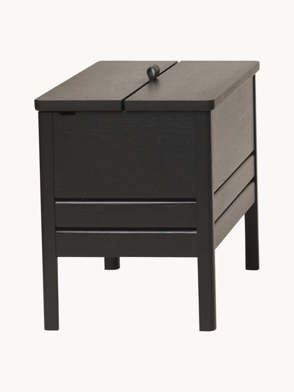 Westwing Banco De Madera De Roble Con Espacio De Almacenaje A Line