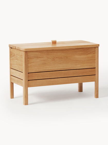 Westwing Banco de madera de roble con espacio de almacenaje A Line