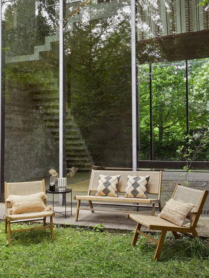 Westwing Banco Para Exterior Con Rejilla De Plástico Con Apariencia De Madera Palina