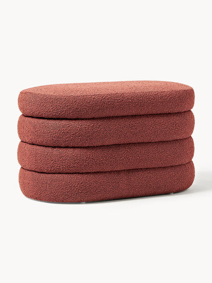 Westwing Banco pequeño tapizado en tejido bouclé con espacio de almacenamiento Alto