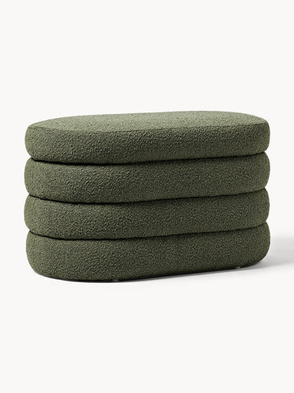 Westwing Banco pequeño tapizado en tejido bouclé con espacio de almacenamiento Alto