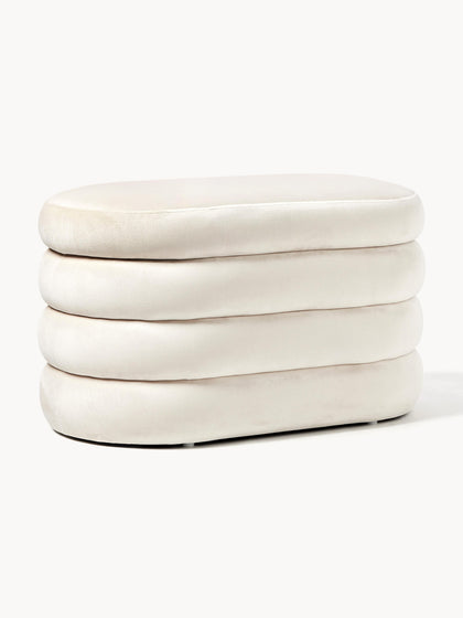 Westwing Banco pequeño tapizado en terciopelo con espacio de almacenamiento Alto