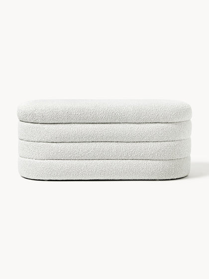 Westwing Banco Tapizado En Tejido Bouclé Con Espacio De Almacenaje Alto