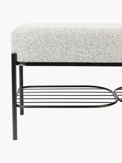 Westwing Banco Tapizado En Tejido Bouclé Con Estante Milou