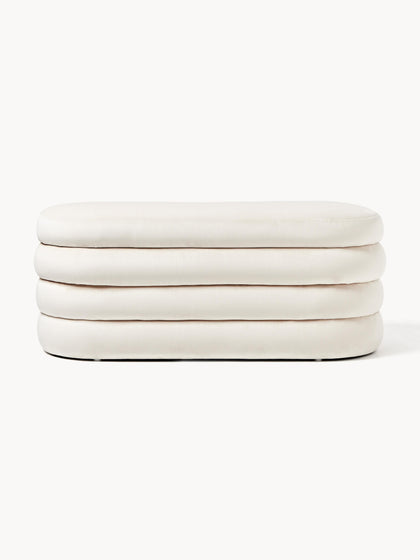 Westwing Banco Tapizado En Terciopelo Con Espacio De Almacenaje Alto