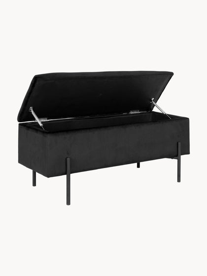 Westwing Banco Tapizado En Terciopelo Con Espacio De Almacenamiento Woldorf