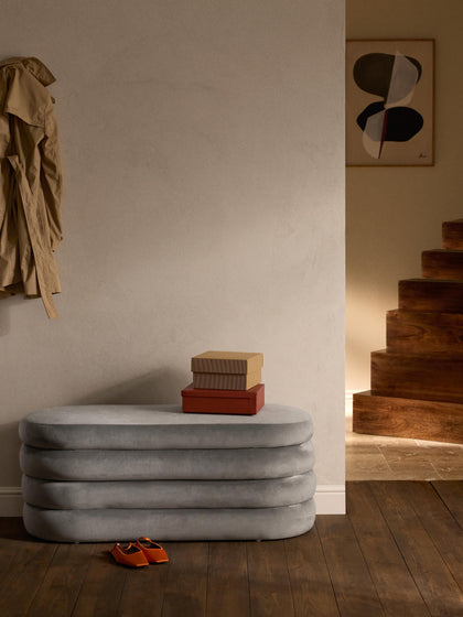 Westwing Banco Tapizado En Terciopelo Con Espacio De Almacenaje Alto