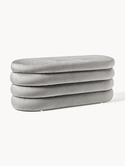 Westwing Banco tapizado en terciopelo con espacio de almacenaje Alto