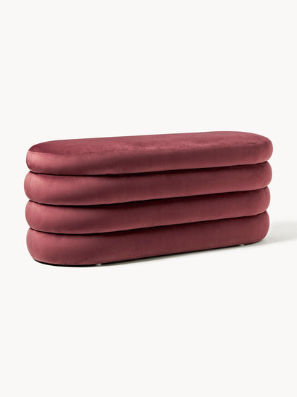 Westwing Banco tapizado en terciopelo con espacio de almacenaje Alto