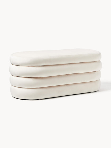 Westwing Banco tapizado en terciopelo con espacio de almacenaje Alto