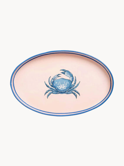 Westwing Bandeja Decorativa Pintada A Mano Con Motivo De Cangrejo Fauna