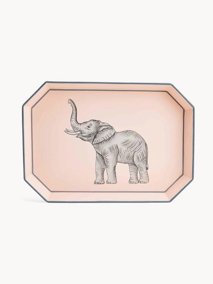 Westwing Bandeja decorativa pintada a mano con motivo de elefante Fauna