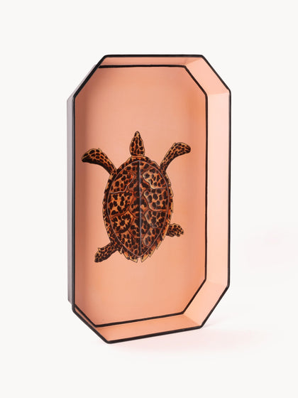 Westwing Bandeja Decorativa Pintada A Mano Con Motivo De Tortuga Fauna