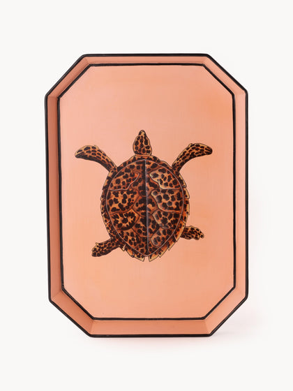 Westwing Bandeja decorativa pintada a mano con motivo de tortuga Fauna