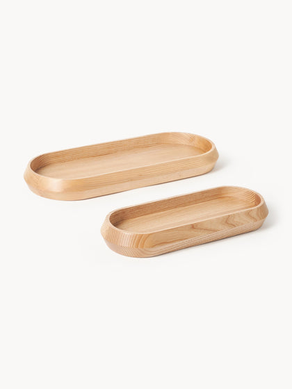 Westwing Bandejas decorativas de madera de fresno Copenhagen 2 uds
