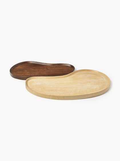 Westwing Bandejas decorativas de madera de mango Oda 2 uds