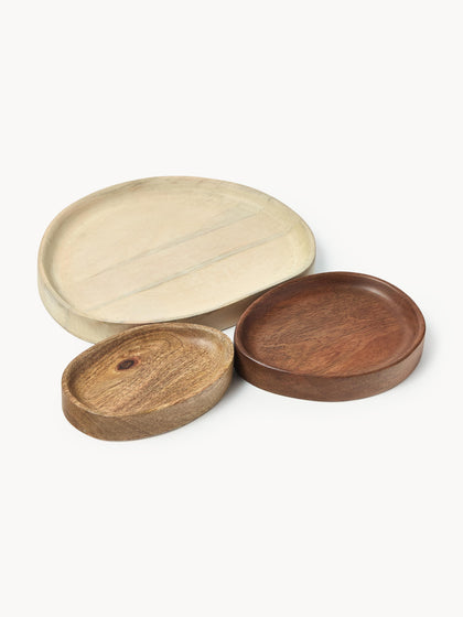 Westwing Bandejas Decorativas De Madera De Mango Oda 3 Uds