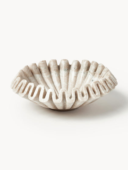 Westwing Bol decorativo artesanal de mármol Santorini Ø 18 cm
