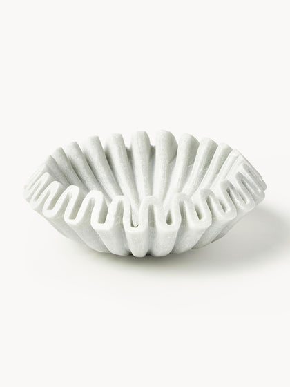 Westwing Bol decorativo artesanal de mármol Santorini Ø 18 cm