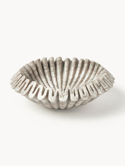 Westwing Bol decorativo artesanal de mármol Santorini Ø 31 cm