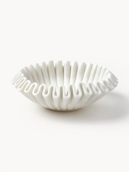 Westwing Bol decorativo artesanal de mármol Santorini Ø 31 cm