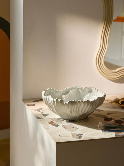 Westwing Bol Decorativo Con Borde Acanalado XL Milazzo