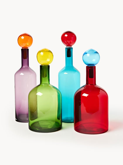 Westwing Botellas decorativas sopladas Bubbles 4 unid