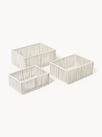 Westwing Cajas de almacenamiento artesanales de cuerda Gabe 3 uds