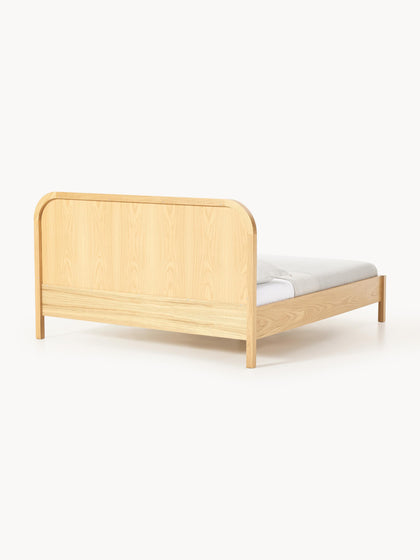 Westwing Cama De Madera Con Cabecero En Tejido Bouclé Jones