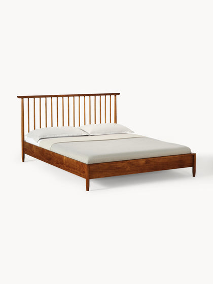Westwing Cama de madera de pino con cabecero Windsor