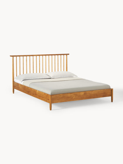 Westwing Cama de madera de pino con cabecero Windsor