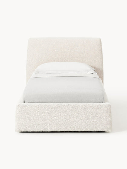 Westwing Cama Individual En Tejido Bouclé Con Espacio De Almacenamiento Cloud
