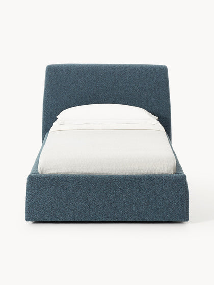 Westwing Cama Individual En Tejido Bouclé Con Espacio De Almacenamiento Cloud
