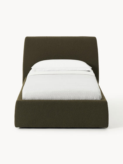 Westwing Cama Individual En Tejido Bouclé Con Espacio De Almacenamiento Cloud