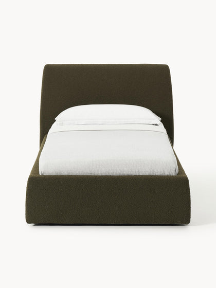 Westwing Cama Individual En Tejido Bouclé Con Espacio De Almacenamiento Cloud