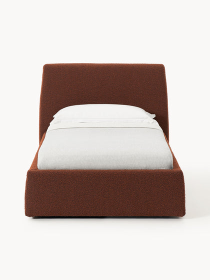 Westwing Cama Individual En Tejido Bouclé Con Espacio De Almacenamiento Cloud