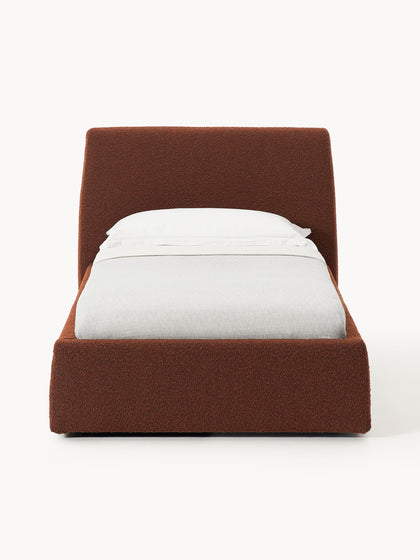 Westwing Cama Individual En Tejido Bouclé Con Espacio De Almacenamiento Cloud