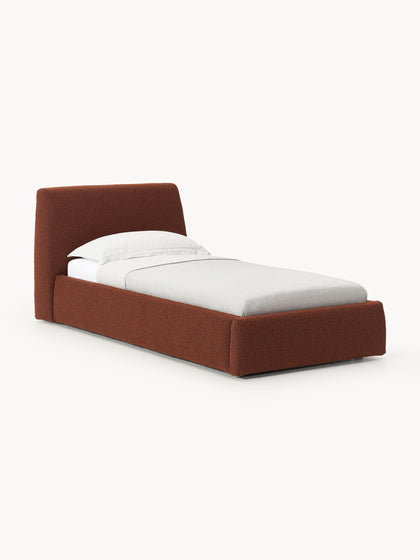 Westwing Cama individual en tejido bouclé con espacio de almacenamiento Cloud