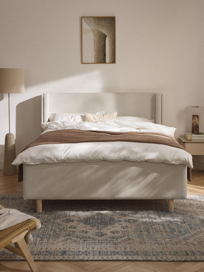 Westwing Cama Tapizada Con Espacio De Almacenamiento Arche